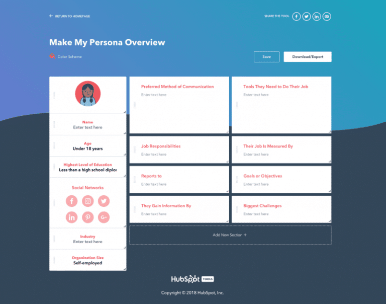 Make My Persona Hubspot