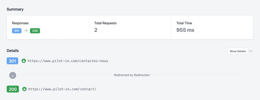 Vérification D'une Redirection Avec Redirect.li