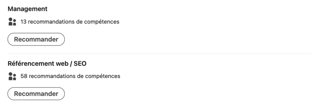 Compétences Linkedin