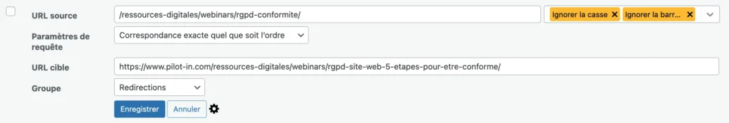 Plugin Redirection Exemple